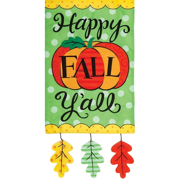Custom Decor Applique Garden Flag - Happy Fall Y'all