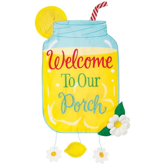 Custom Decor Applique Garden Flag - Porch Welcome