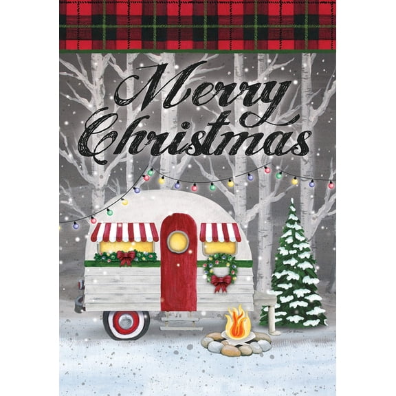 Custom Decor Garden Flag - Christmas Camper