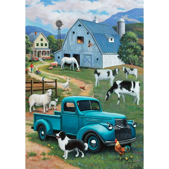Custom Decor Farm Truck - Garden Size, 12 x 18 inches, Decorative Double Sided, Licensed and Copyrighted Flag - Printed in The USA Inc.
