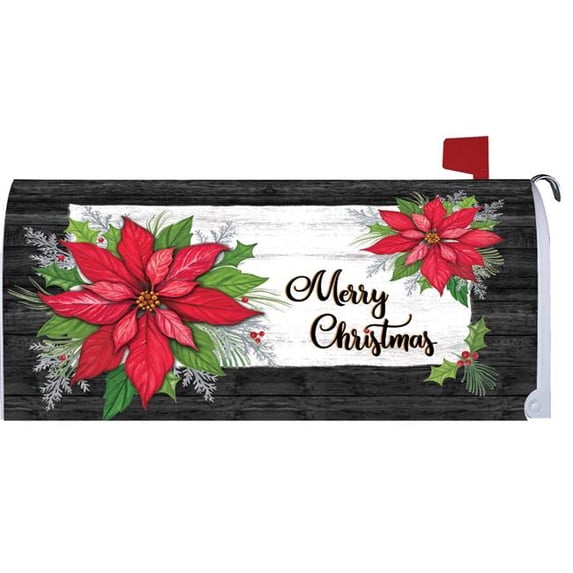 Custom Decor 3880MM 20.62 x 18 in. Christmas Poinsettia Mailbox Makeover