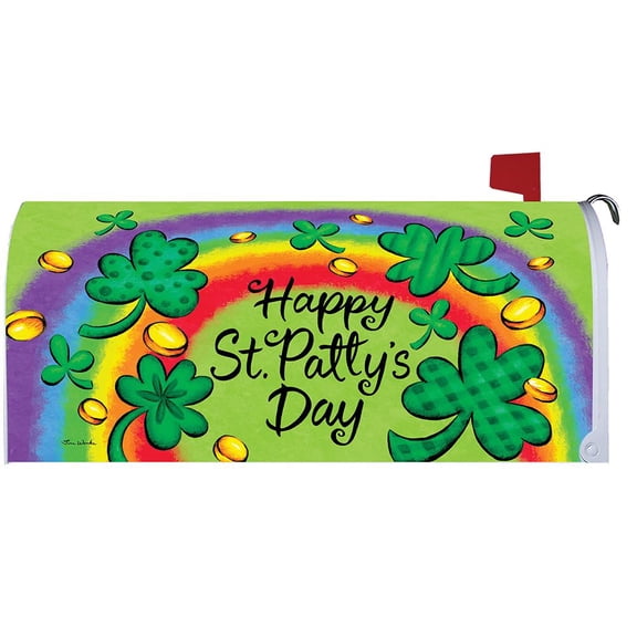Custom Decor Mailbox Makeover - Clovers and Rainbow