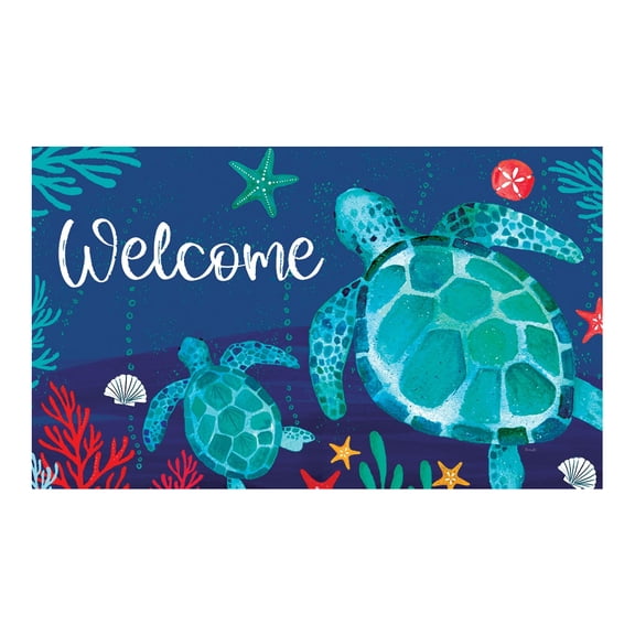 Custom Decor Mat - Floating Turtles, 18" x 30"