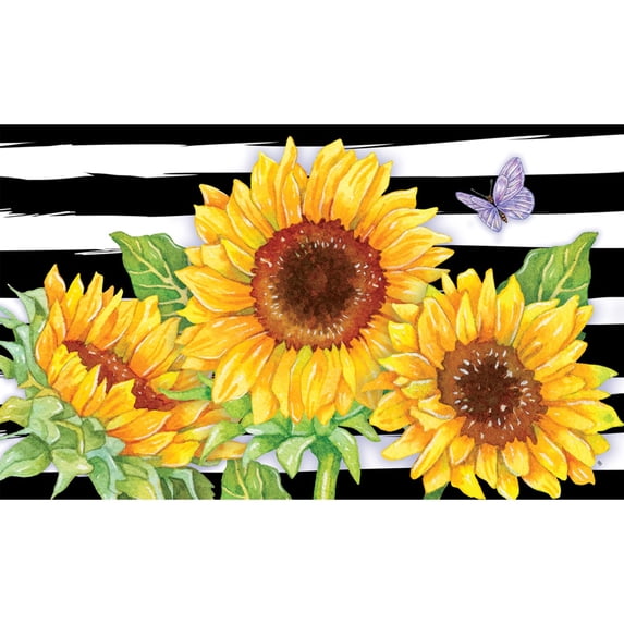 Custom Decor Mat - Sunflower Stripes