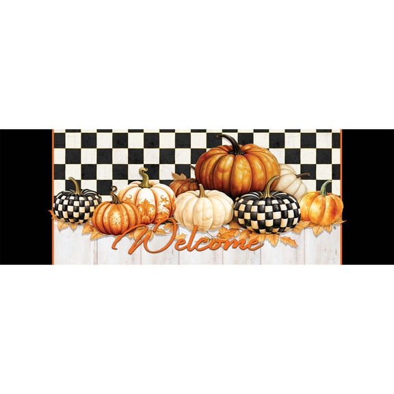 Custom Decor Signature Sign - Checkered Pumpkin
