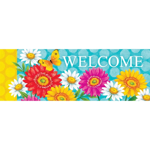 Custom Decor Signature Sign - Happy Gerberas, 15" x 5"