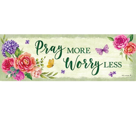Custom Decor Signature Sign - Pray More, 15" x 5"