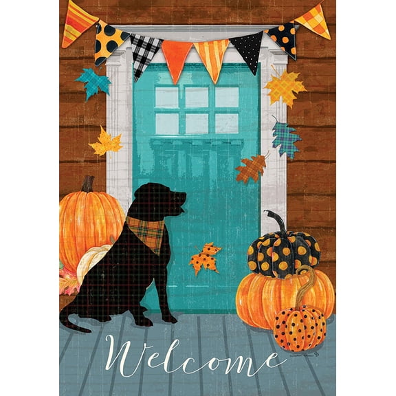 Custom Decor Welcome Fall Porch - Garden Size, Decorative Double Sided, Licensed and Copyrighted Flag - Printed in The USA Inc. - 12 Inch X 18 Inch Approx. Size