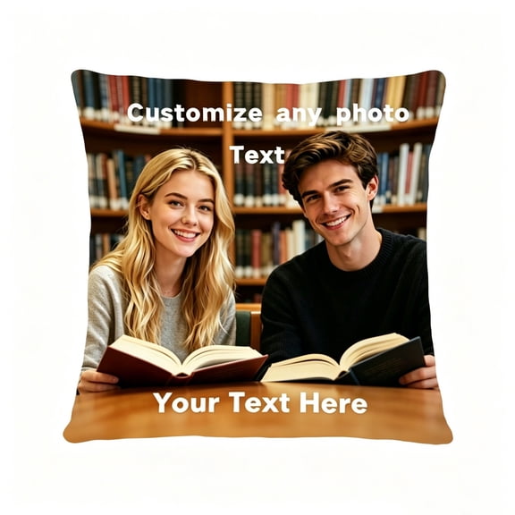 Custom Decorative Pillow Cover Personalized Photo Text