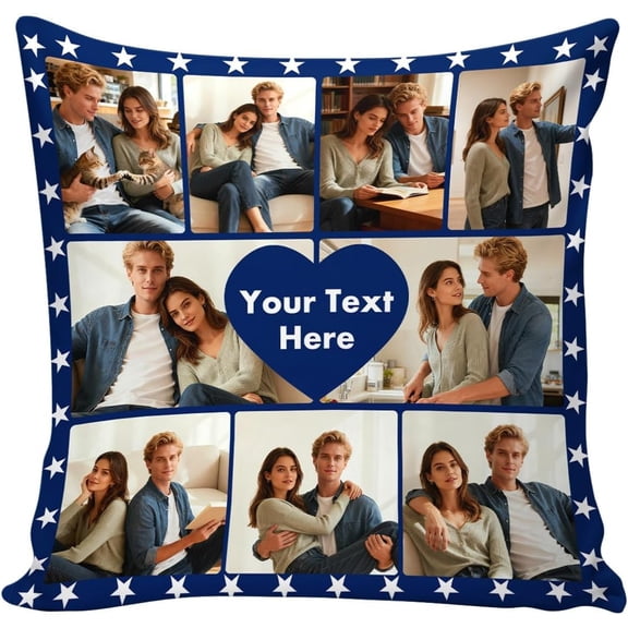 Custom Decorative Pillow Cover Personalized Photo Text