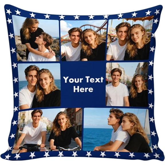 Custom Decorative Pillow Cover Personalized Photo Text