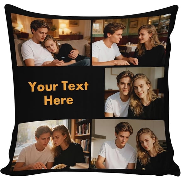 Custom Decorative Pillow Cover Personalized Photo Text