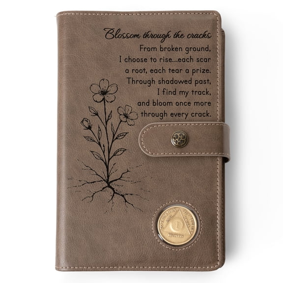 Custom Design AA Big Book & 12 Steps and 12 Traditions Book Set Cover, Alcoholics Anonymous Gifts, Fits 2 Hardcover AA Books, AA Coin Holder