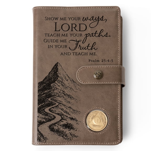 Custom Design AA Big Book & 12 Steps and 12 Traditions Book Set Cover, Alcoholics Anonymous Gifts, Fits 2 Hardcover AA Books, AA Coin Holder