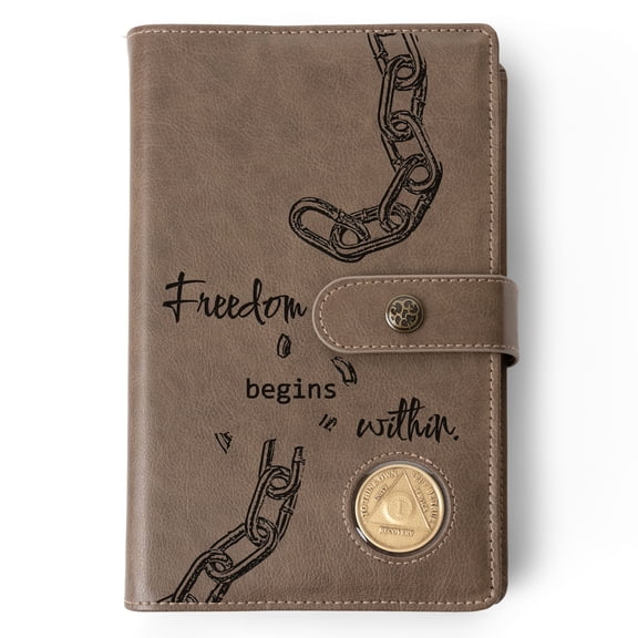 Custom Design AA Big Book & 12 Steps and 12 Traditions Book Set Cover, Alcoholics Anonymous Gifts, Fits 2 Hardcover AA Books, AA Coin Holder