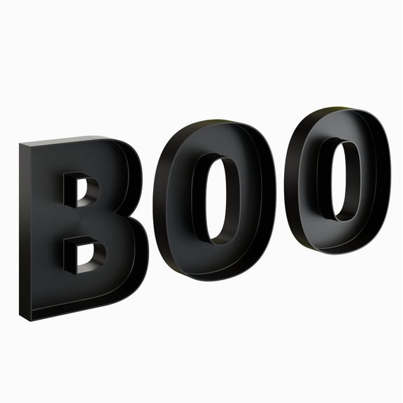 Custom Design It 10 Inch Fillable BOO Letter Trays, Reusable Plastic Charcuterie Boxes, Black