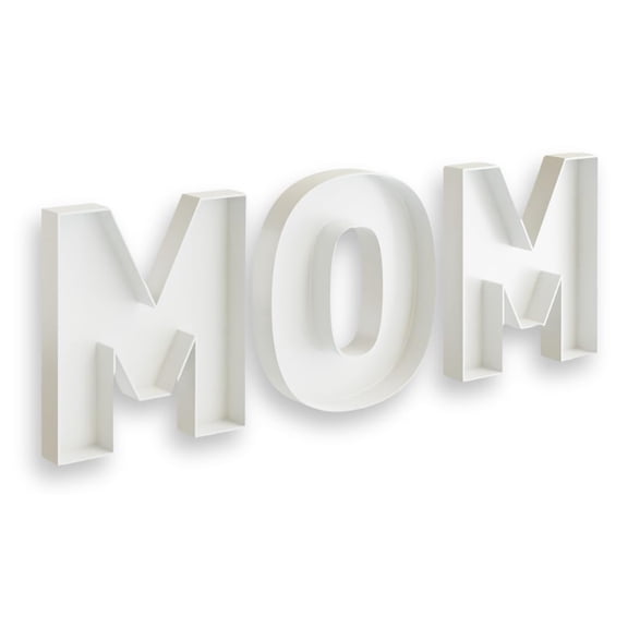 Custom Design It 10 Inch Fillable MOM Letter Trays, Reusable Plastic Charcuterie Boxes, White