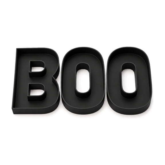 Custom Design It BOO Fillable Letter Trays, Halloween Charcuterie, 12 Inch, All Black