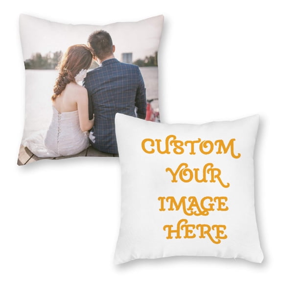 Custom Design Photos Throw Pillow Cases Set of 2 Personalized Own Cushion Covers Square Decorative Pillow Covers Customized 18x18 inches