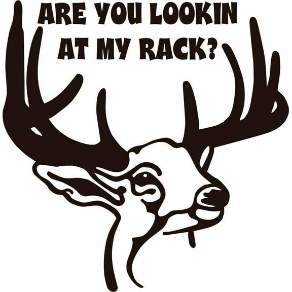 Custom Designs Are You Looking At My Rack ? Buck Animal Graphic Design Hunting Quote Home 14 X 14"