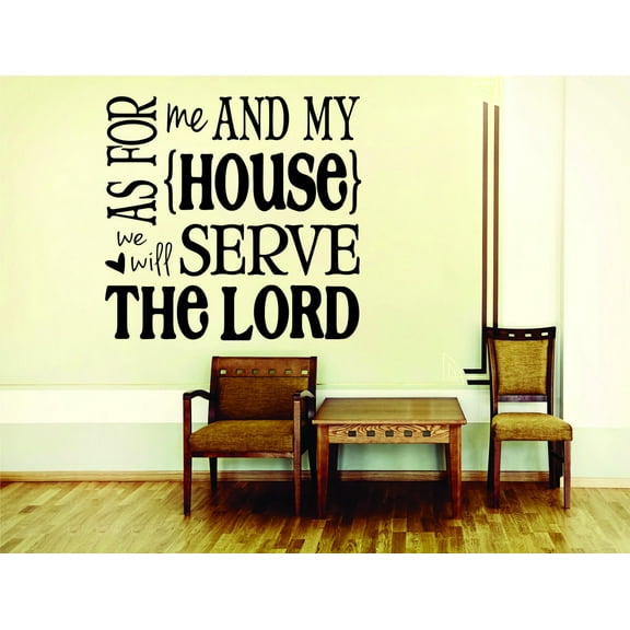Custom Designs As For Me And My House We Will Serve The Lord Bible Kjv Quote 16x16"