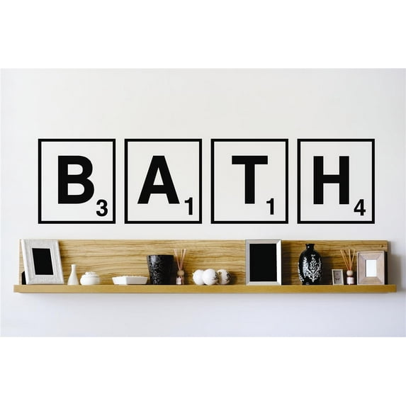 Custom Designs Bath Lettering Tub Bathroom Quote 20x40 Inches