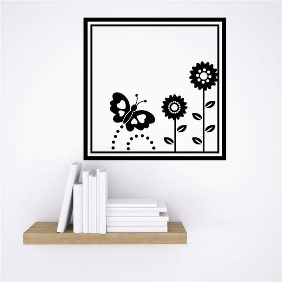 Custom Designs Butterfly And Flower Frame 20x20"