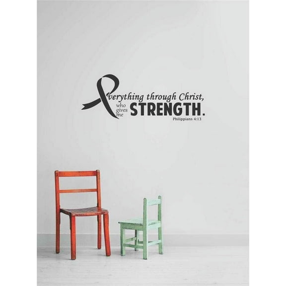 Custom Designs Everything Through Christ Who Gives Me Strength. Philippians 414 Inspirational Life Bible Quote 12x26