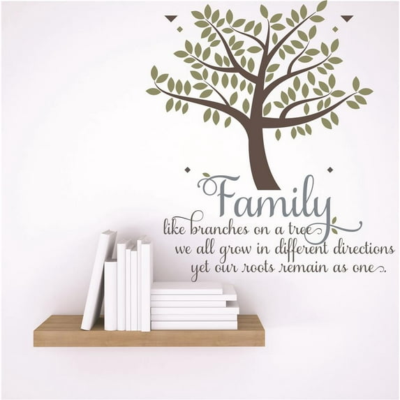 Custom Designs Family Like Branches On A Tree We All Grow In Different Directions Yet Our Roots Remain As One. Quote 15x15"