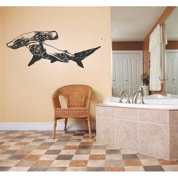 Design With Vinyl Home Wall Decals Hammerhead Shark Motivational Wall Decal for Boys Girls Bedroom - DIY and Removable - Size: 10 In x 20 In