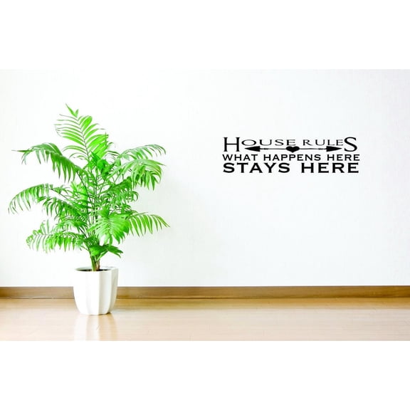 Custom Designs House Rules What Happens Here Stays Here Quote 8x20 Inches