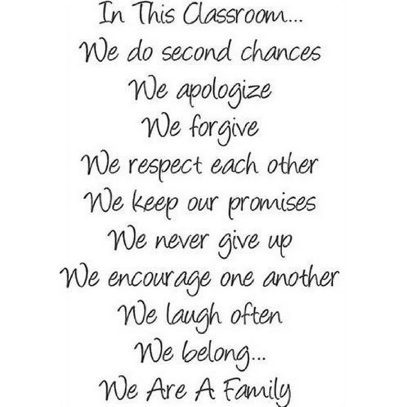 Custom Designs In This Classroom... We Are A Family Quote School Rules Friend Classmates Teacher Student 8 X12" -