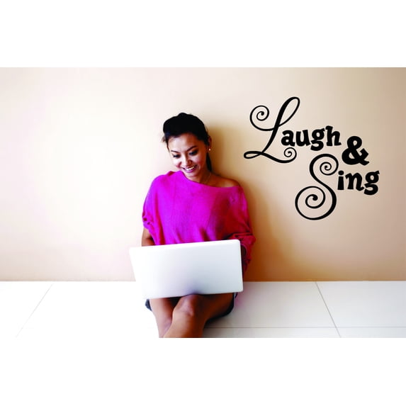Custom Designs Laugh & Sing Happiness Motivational Inspirational Life Quote Teen Girl 20x30 Inches