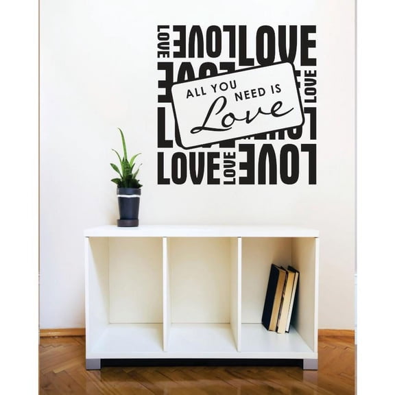 Custom Designs Love Is All You Need Image Quote Bathroom 30 X30" -