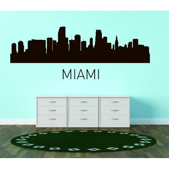Custom Designs Miami United States Major City Geographical Map Landmark 20x60