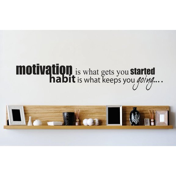 Custom Designs Motivation Is What Gets You Started Habit Is What Keeps You Going Quote 8x20"