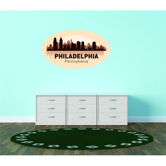 Custom Designs Philadelphia Pennsylvania United States Major City Geographical Map Landmark 12x20