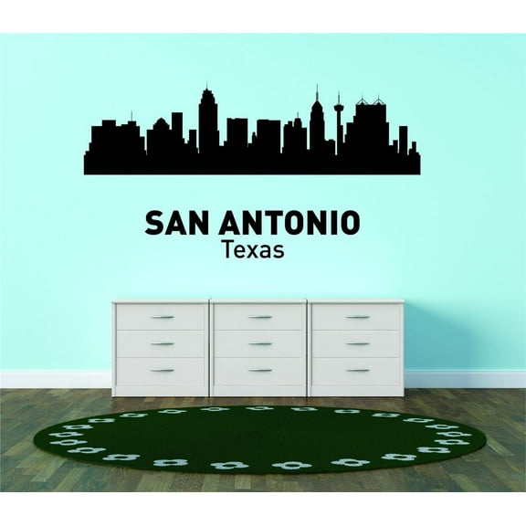 Custom Designs San Antonio Texas United States Major City Geographical Map Landmark 18x42