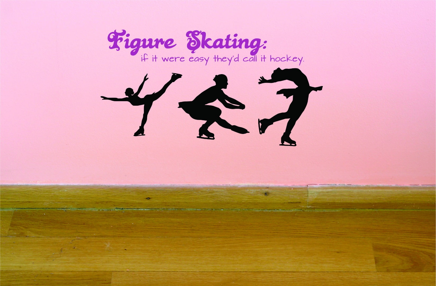 Custom Designs Skater Figure Ice Skating If It Were Easy They'd Call It  Hockey Quote 14x28 Inches - Walmart.com, image size:1648x1080