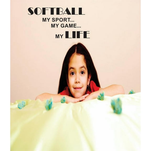 Custom Designs Softball For Girl Teen Childrens Inspirational Quote Girl Sports 12x12