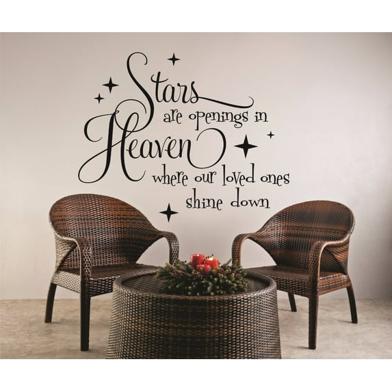 Custom Designs Stars Are Openings In Heaven Where Our Loved Ones Shine Down Memorial Quote 20x30 Inches