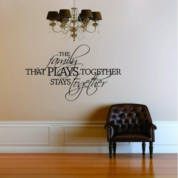 Custom Designs The Family That Plays Together Stays Together Lettering Quote Postive Home Life 20x40