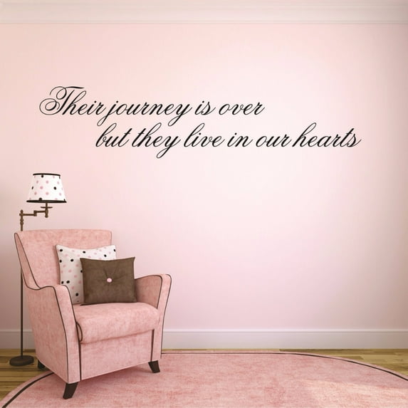 Custom Designs Their Journey Is Over But They Live In Our Hearts Memorial Quote 10x20 Inches