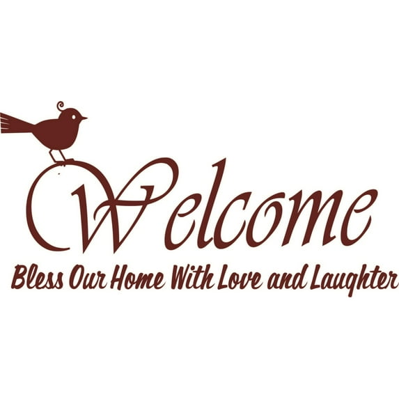 Custom Designs Welcome Bless Our Home W Love & Laughter Sign 12 X 36 Inches