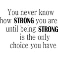 thumbnail image 1 of Custom Designs You Never How Strong You Are Until Being Strong Is The Only Choice You Have 12x12, 1 of 2