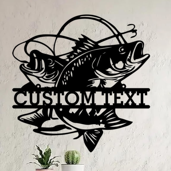 Custom Detachable Reusable Matte Metal Art Deco Wall Decor - Customizable Double Fish Pattern Mural Ornaments