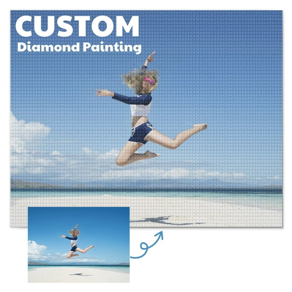 Custom Diamond Art Painting Kits from Your Photo, Personalized DIY Art and Craft Kits for Adults, Suitable for Gifts and Home Decoration, Square Drill, 15.7x11.8inch/40x30cm.