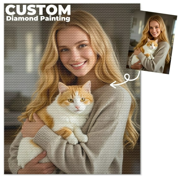 PERFAMAX Custom Diamond Painting from Your Photo, Personalized Diamond Art Painting Kits for Adults