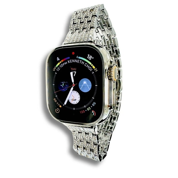 Custom Diamond Polished 49MM iWatch ULTRA Diamond Rhinestones Link Band
