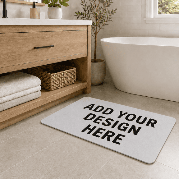 Custom Diatom Mud Floor Mat, Add Your Own Photo & Design, Quick Dry Non‑Slip Absorbent Bath Rug for Bathroom, Kitchen, Entryway, Home Decor Gift 15.8" × 23.6"